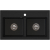 DOBLO Zlew granitowy Czarny 2 komorowy 75,6x44,7x18 cm Syfon Gratis