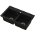 DOBLO Zlew granitowy Czarny 2 komorowy 75,6x44,7x18 cm Syfon Gratis