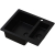 SIGNUM 1520 Zlew granitowy Czarny Full Black 60,5x49,5x20cm 1,5 komory Syfon Gratis