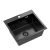 LOOK 50 – zlewozmywak PVD BLACK 500×450 mm FM (wpuszczany / na równi z blatem), przelew klasyczny, syfon save space