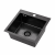 LOOK 40 – zlewozmywak PVD BLACK 400×450 mm FM (wpuszczany / na równi z blatem), przelew klasyczny, syfon save space