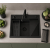 ABSOL 60 Czarny Full black zlewozmywak granitowy, 56×50x21,5cm Syfon Gratis Akcesoria