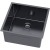 STELIO 50 – zlewozmywak podwieszany 440×440 mm PVD GRAFIT HQ, ukryty przelew, syfon save space