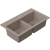 DOBLO Zlew granitowy Beżowy 2 komorowy 75,6x44,7x18 cm Syfon Gratis