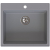 ABSOL 60 Szary zlewozmywak granitowy, 56×50x21,5cm Syfon Gratis Akcesoria