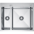 MASIVO 65 Stal Szczotkowana Zlewozmywak wpuszczany / FM 610x510 mm 1,5 komory ukryty przelew syfon manualny Save Space