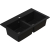 DOBLO Zlew granitowy Czarny 2 komorowy 75,6x44,7x18 cm Syfon Gratis
